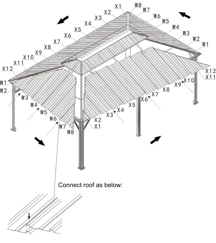 domi outdoor living 12 Foot x18 foot Hardtop Gazebo with Double Roof - Fig 20