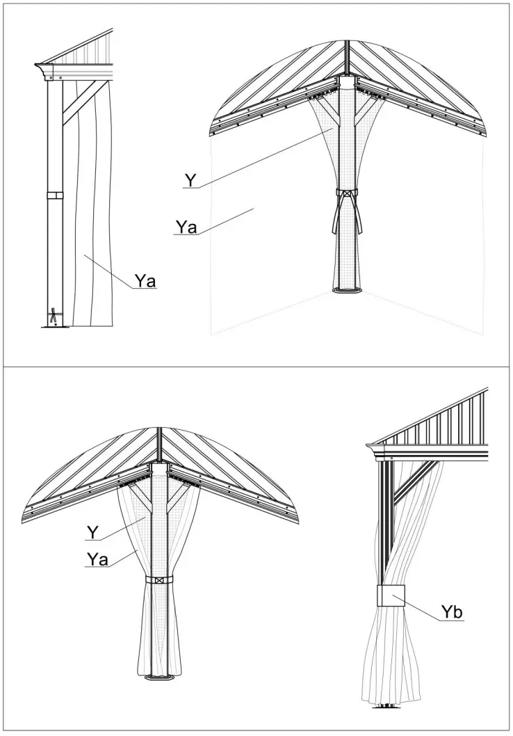 domi outdoor living 12 Foot x18 foot Hardtop Gazebo with Double Roof - Fig 23