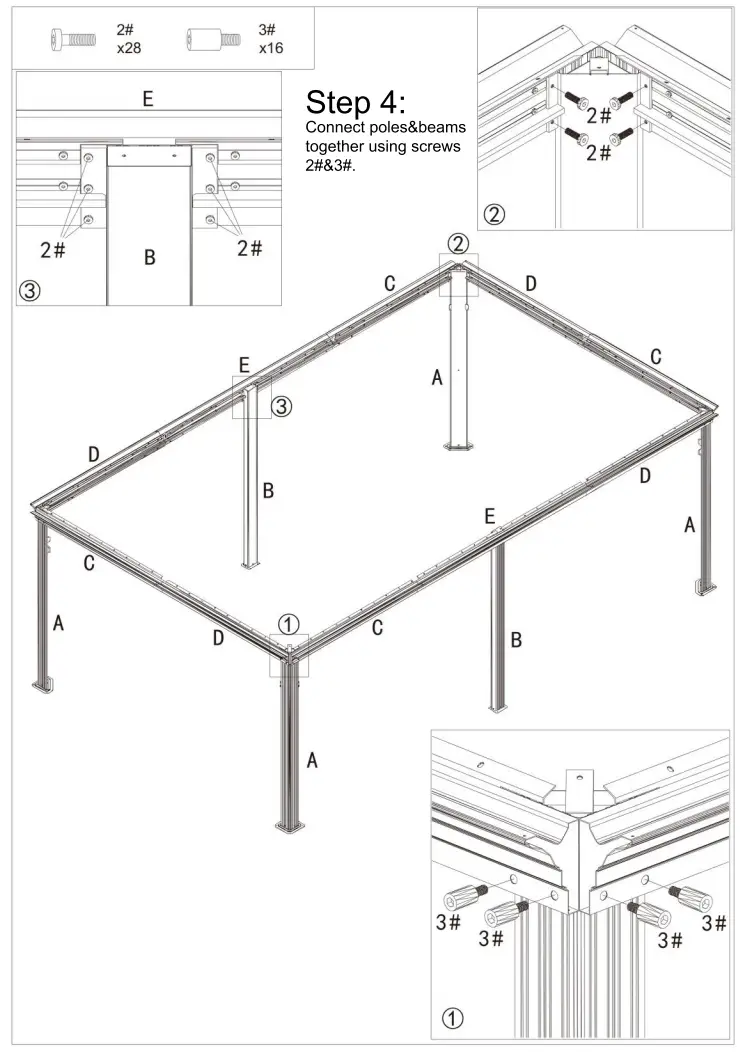 domi outdoor living 12 Foot x18 foot Hardtop Gazebo with Double Roof - Fig 7