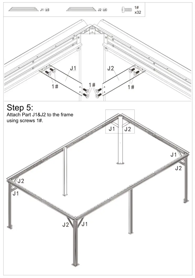 domi outdoor living 12 Foot x18 foot Hardtop Gazebo with Double Roof - Fig 8