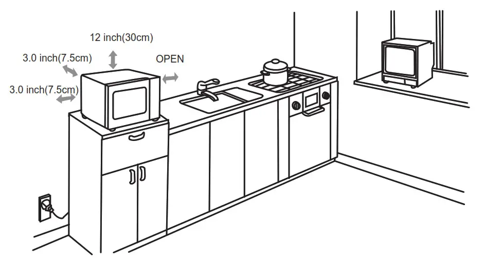 BLACK DECKER EM720CFOW Countertop Microwave - outlet vents