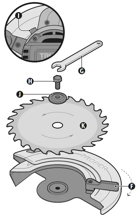TRUPER SICI-7-1-4N4 Circular Saw - Blade Replacement