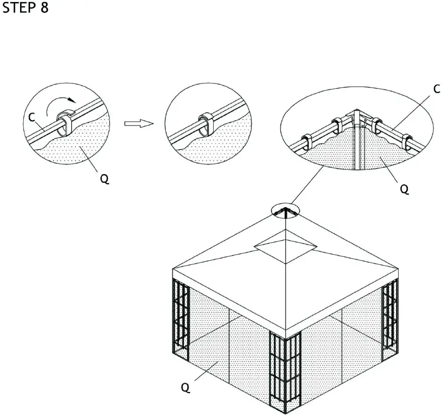 Outsunny 01-0153 Garden Pavilion Tent Shelter 9