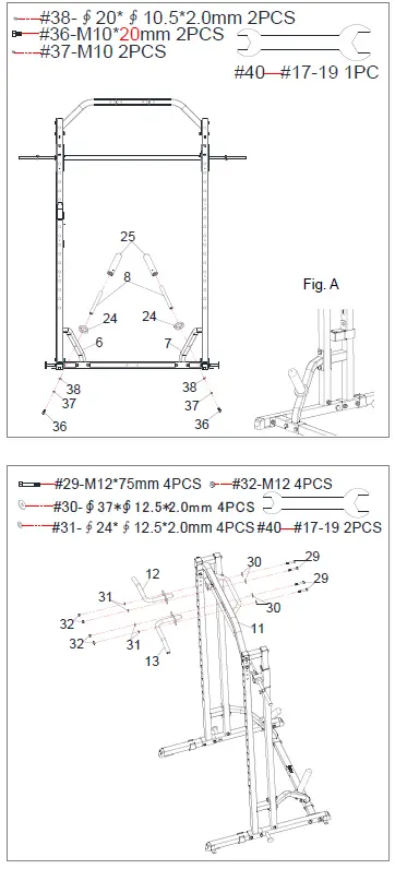 SUNNY-HEALTH-FITNESS-SF-XF920020-Essential-Series-Smith-Machine-Squat-Rack-fig-6