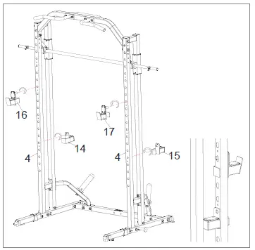SUNNY-HEALTH-FITNESS-SF-XF920020-Essential-Series-Smith-Machine-Squat-Rack-fig-7