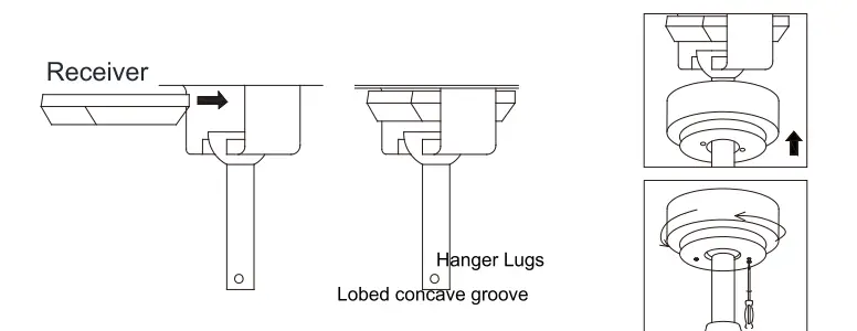 FUFU GAGA KF02022701 66 Inch Integrated LED Indoor Black Ceiling Fan - Receiver