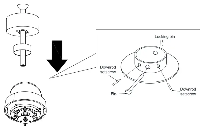FUFU GAGA KF02022701 66 Inch Integrated LED Indoor Black Ceiling Fan - setscrews