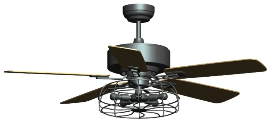 THE HOME DEPOT LC525G1-L20-B5-1 52-Inch Black Indoor Ceiling Fan with Remote