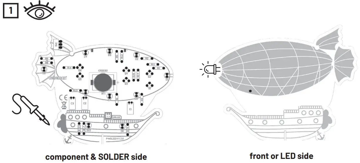 WHADDA WSL222 Retro Zeppelin Educational Soldering Kit