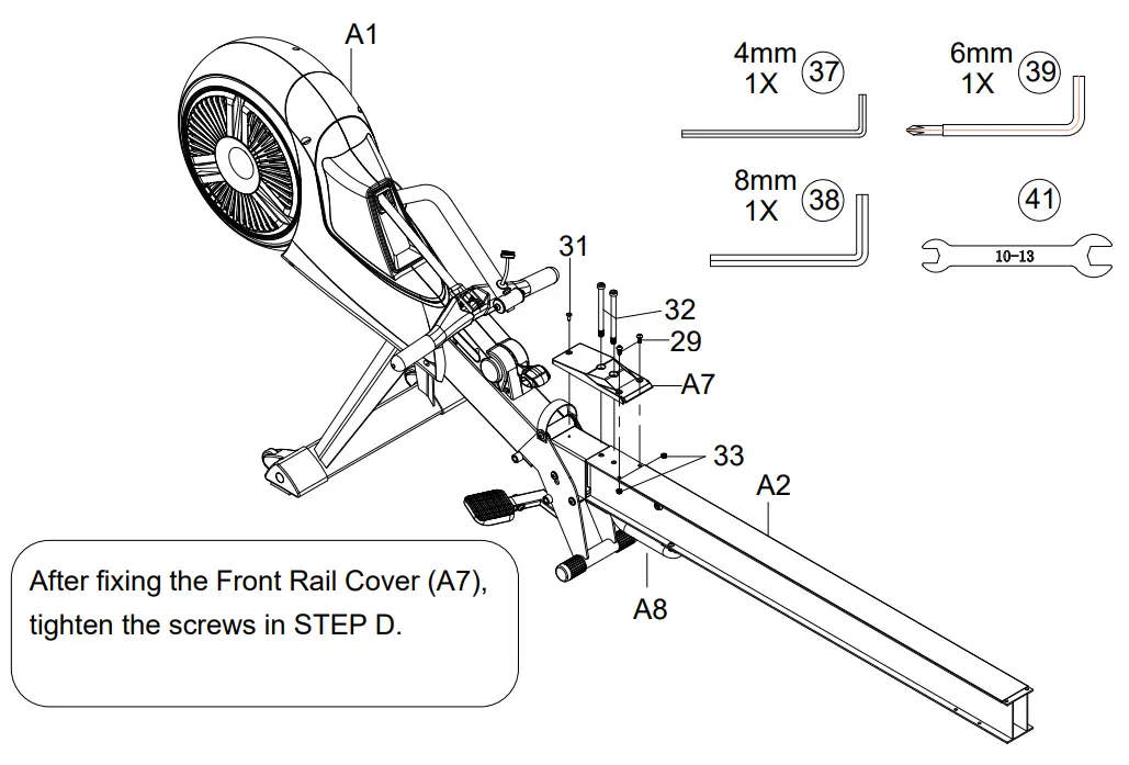 joroto mr60 rowing machine - Cap Screws