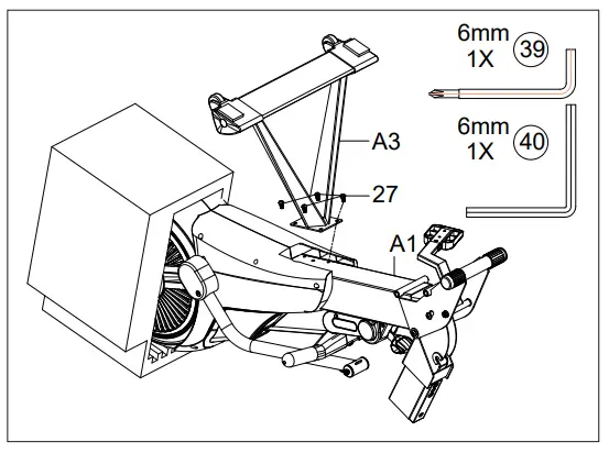 joroto mr60 rowing machine - Front Stabilizer