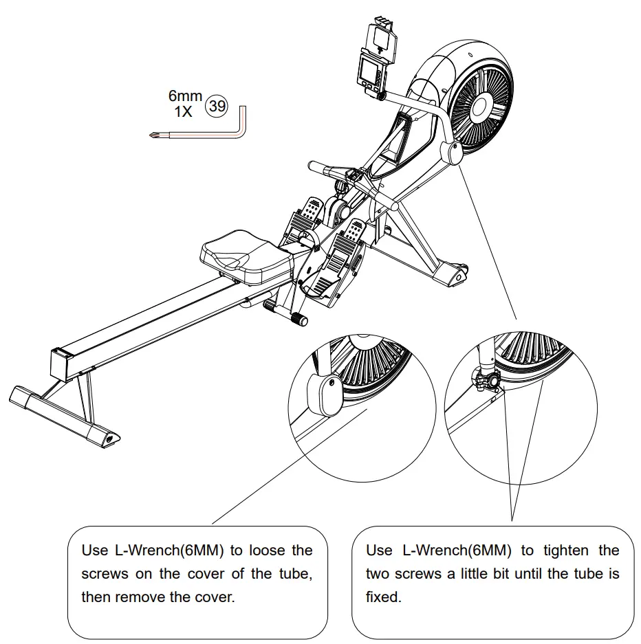 joroto mr60 rowing machine - tube