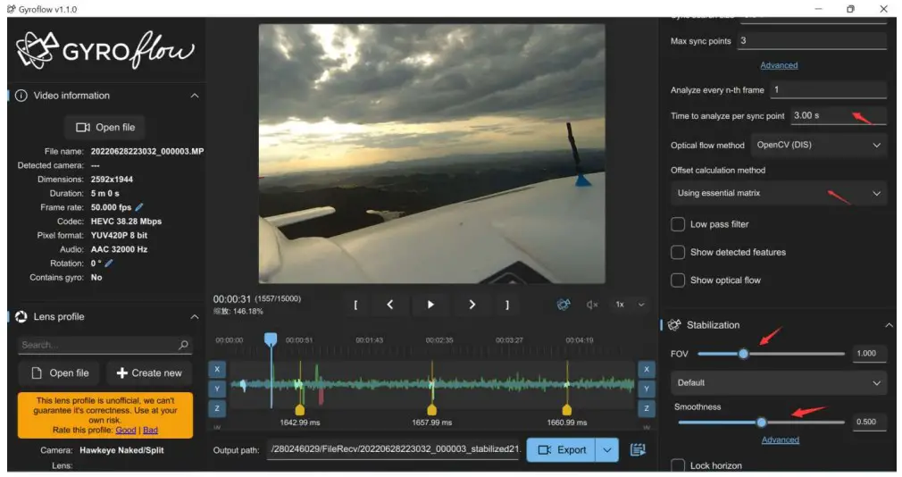 Hawkeye FPV 4K Thumb 3D Gyroflow Cam - app 3