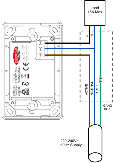 HEATSTRIP THH1800A Outdoor Radiant Heater - Controller Wiring Example