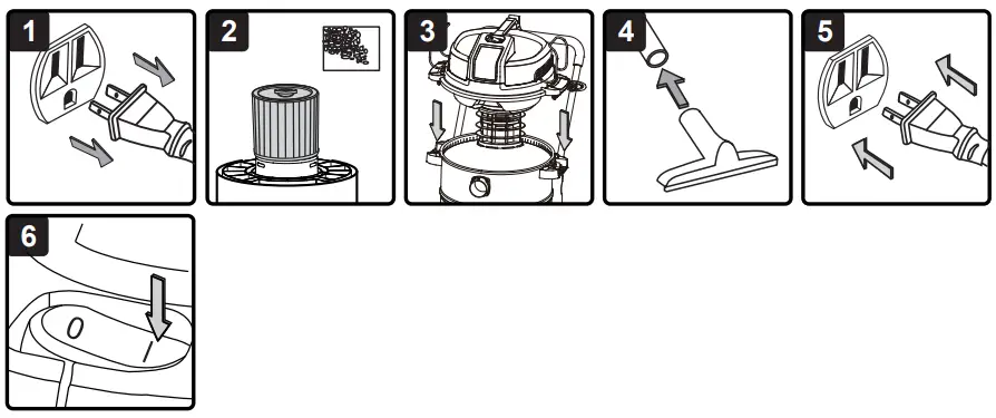 Vacmaster VJE1412SW 0201 Wet or Dry Shop Vacuum Cleaner - Remove 3