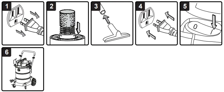 Vacmaster VJE1412SW 0201 Wet or Dry Shop Vacuum Cleaner - Remove 4