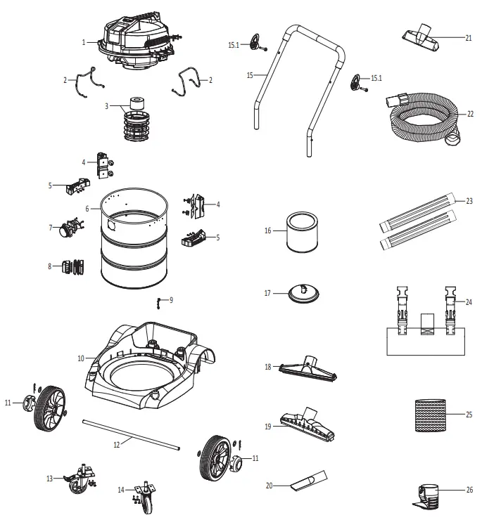 Vacmaster VJE1412SW 0201 Wet or Dry Shop Vacuum Cleaner - Remove 9
