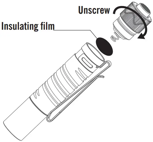 OLIGHT i5R EOS 350 Lumens Tactical Pocket Torch - INSULATING FILM