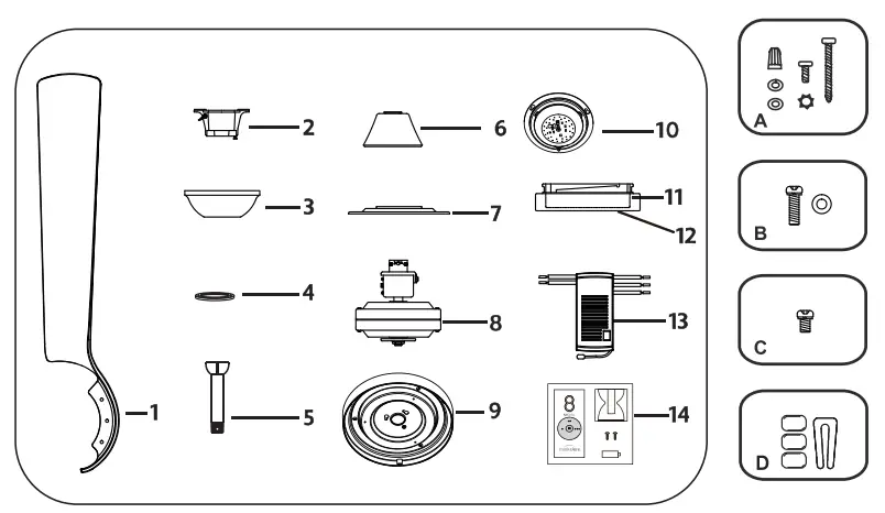 minka Aire F692L CL 56 Inch Veer Ceiling Fan - Package