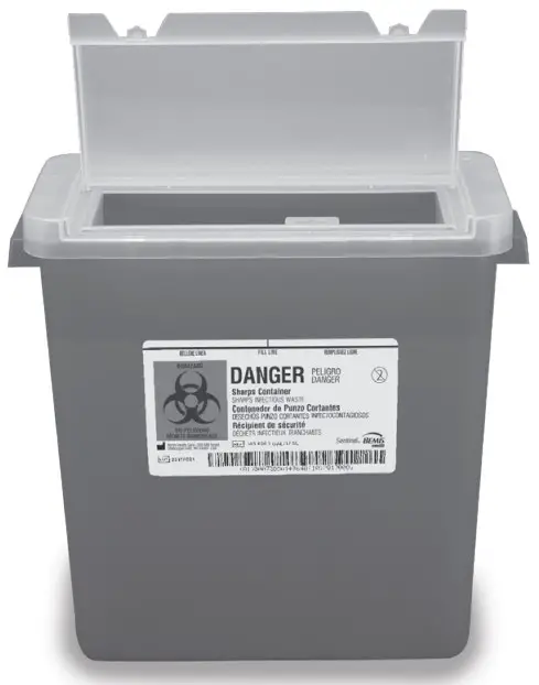 BEMIS 303 3-Gallon Sharps Container with Large Opening Lid