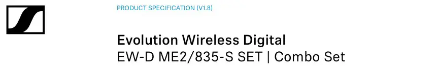SENNHEISER EW-D ME2 Evolution Wireless Digital Combo Set Instruction Manual