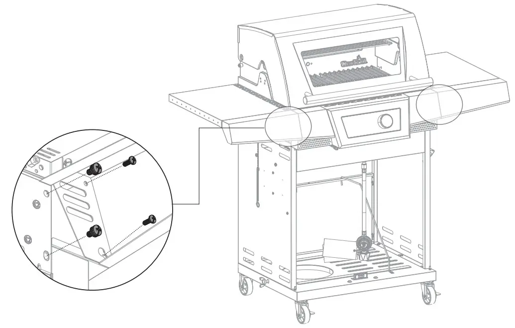 Char-Broil 463258622 Advantage Pro 4 Burner Gas Grill - Control Pane