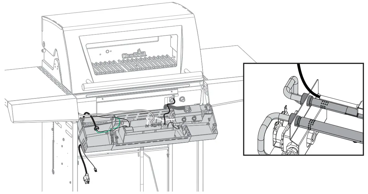 Char-Broil 463258622 Advantage Pro 4 Burner Gas Grill - rotate downward