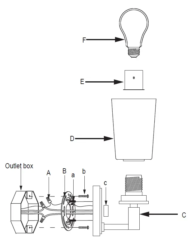ROBERTS EC1181C 3-Light Metal and Glass Vanity Light-fig-3
