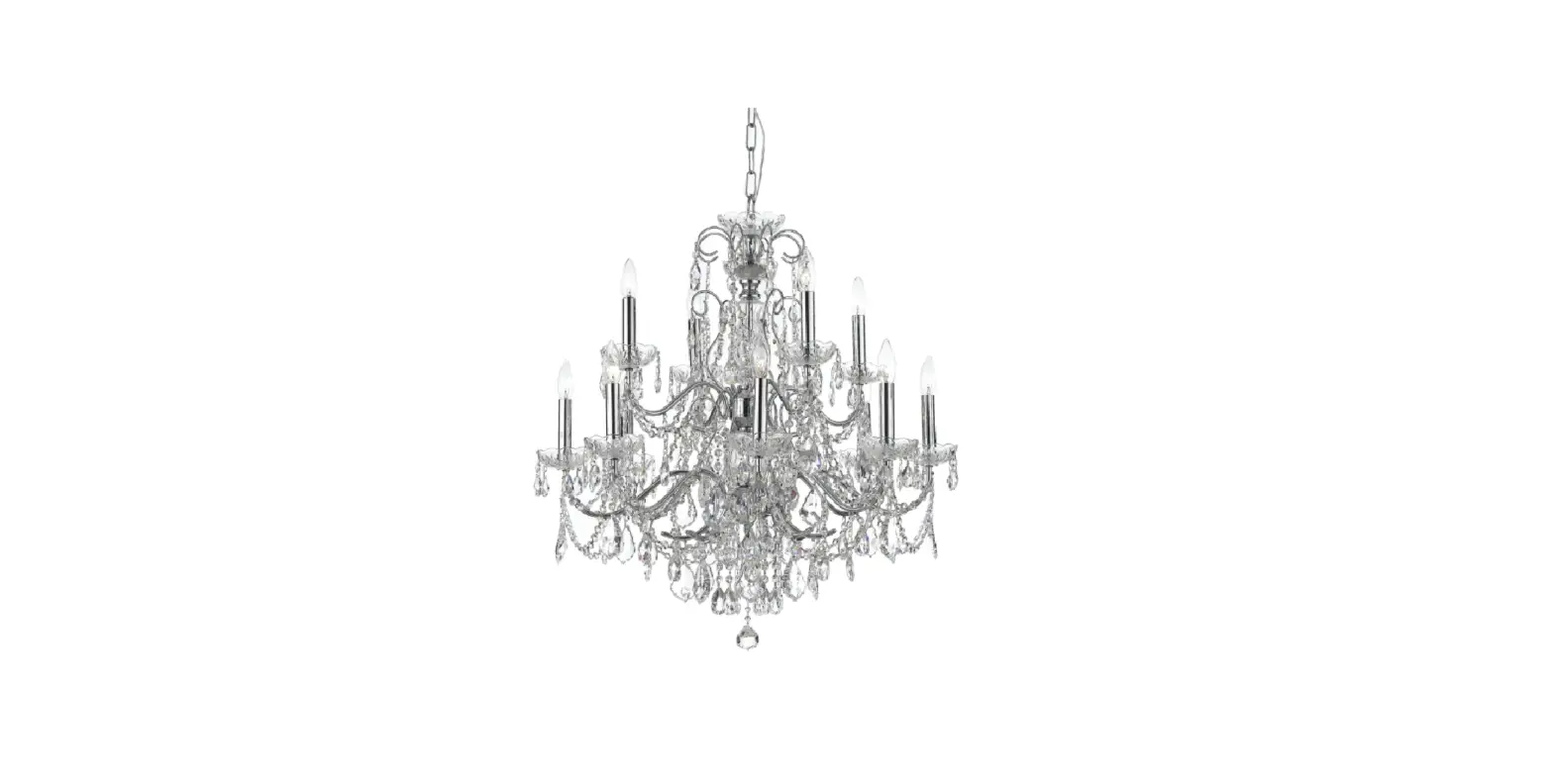 Crystorama Mil8012bk Mila 12 Light Chandelier Instruction Manual
