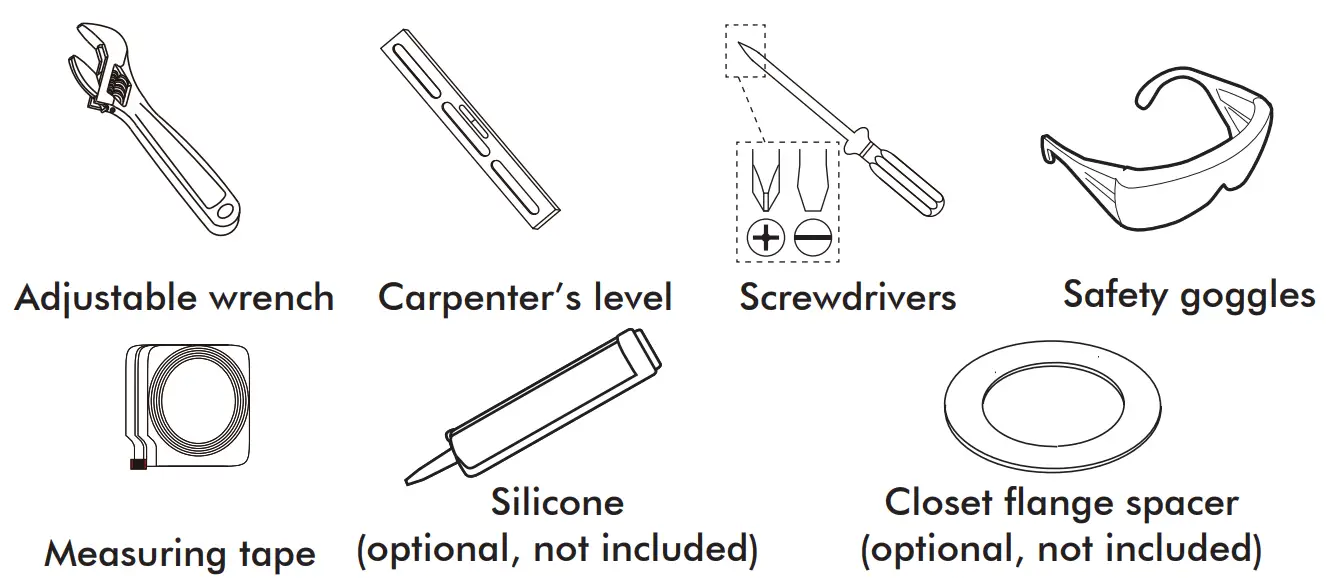 GERBER GTB20670 Wrightwood Two Piece Elongated Toilet - Tools