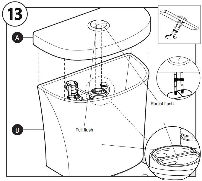 GERBER GTB20670 Wrightwood Two Piece Elongated Toilet - tank cover