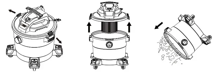 PORTER CABLE PCX18604P-10A Wet or Dry Shop Vacuum Cleaner - container