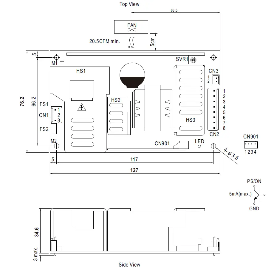 MEAN WELL RPT-160 145W Reliable Triple Output Medical Grade-FIG-5