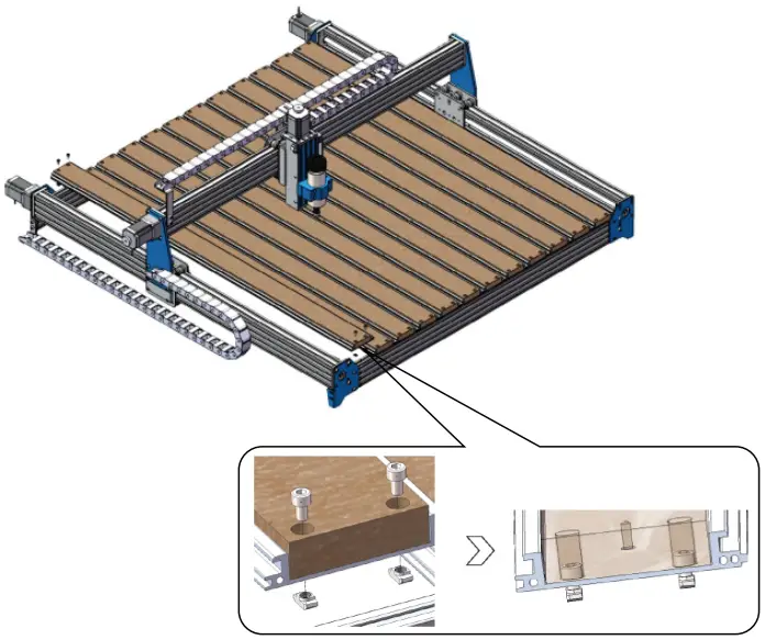 SainSmart MSP1010 Aluminum and MDF Hybrid Spoilboard for PROVerXL Extension Kit - Package List 2