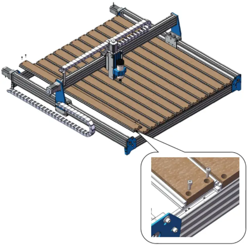 SainSmart MSP1010 Aluminum and MDF Hybrid Spoilboard for PROVerXL Extension Kit - Package List