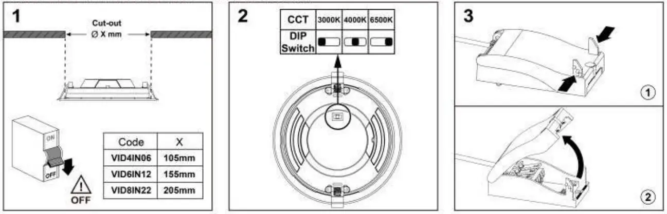 kosnic-vida-led-panel-downlight-with-surface-mount-frame-options-FIG-1