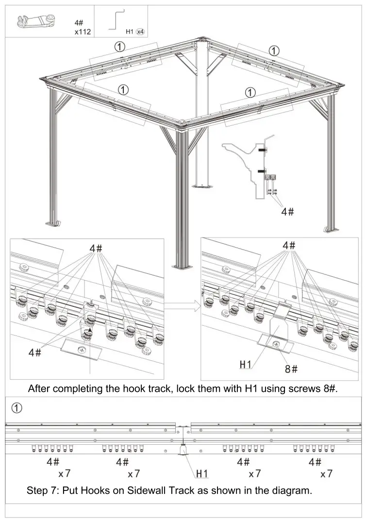 domi outdoor living LGMF8221 Hardtop Gazebo Wood Looking with Drainage Gutters - Fig 10