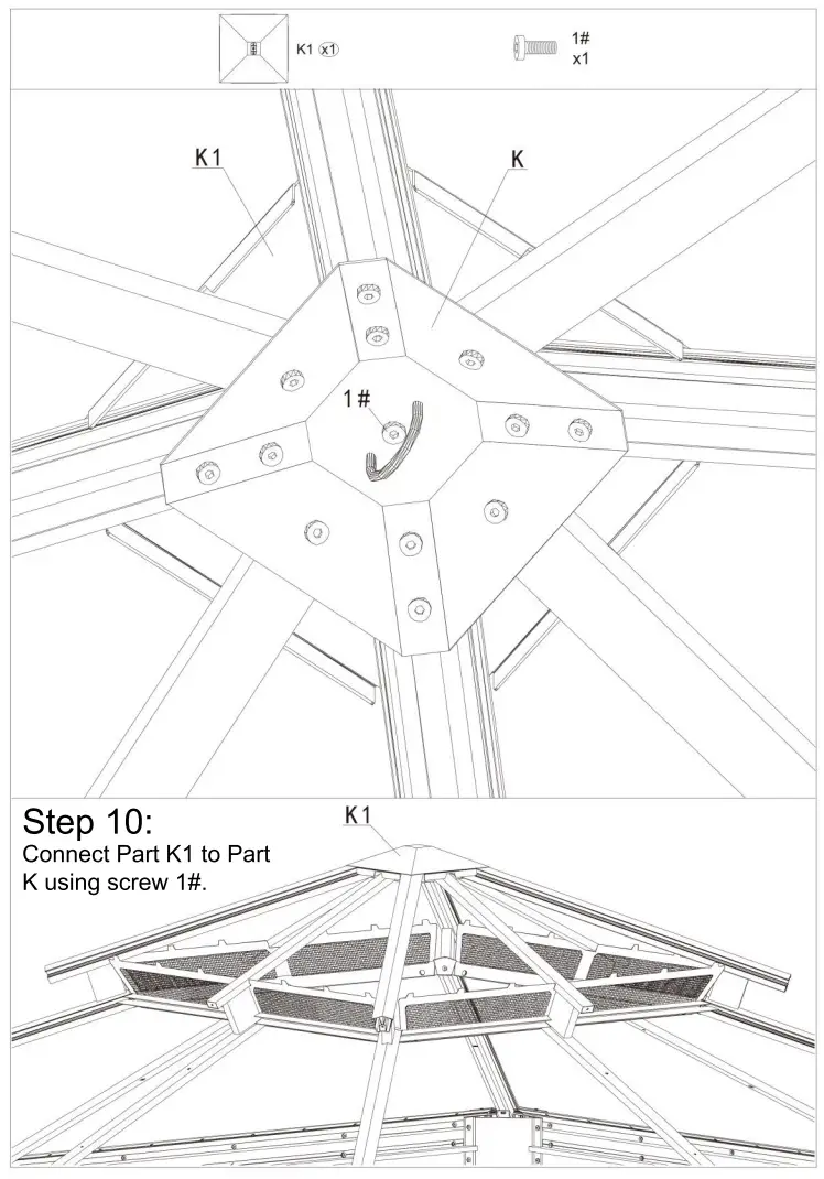 domi outdoor living LGMF8221 Hardtop Gazebo Wood Looking with Drainage Gutters - Fig 13
