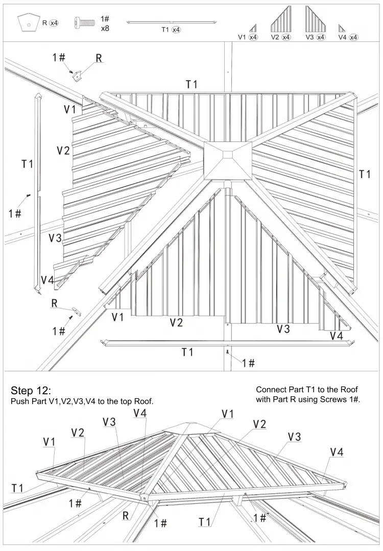 domi outdoor living LGMF8221 Hardtop Gazebo Wood Looking with Drainage Gutters - Fig 15