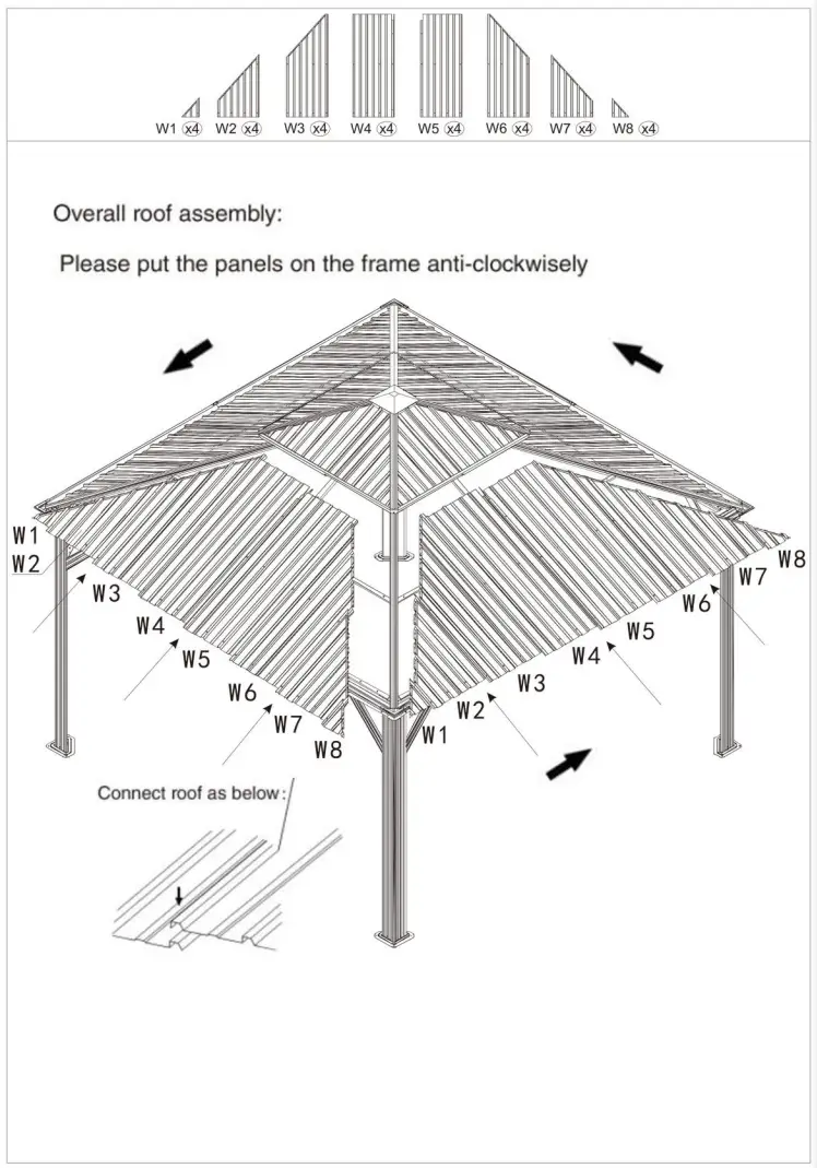domi outdoor living LGMF8221 Hardtop Gazebo Wood Looking with Drainage Gutters - Fig 18