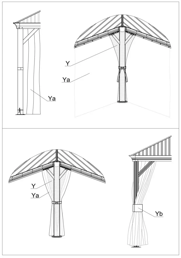 domi outdoor living LGMF8221 Hardtop Gazebo Wood Looking with Drainage Gutters - Fig 21