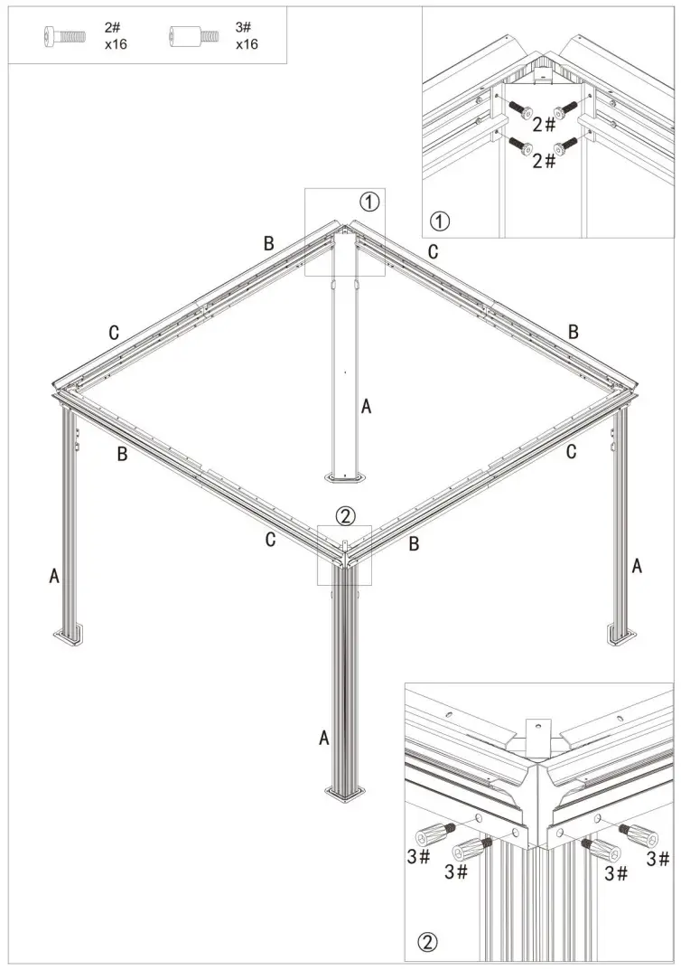 domi outdoor living LGMF8221 Hardtop Gazebo Wood Looking with Drainage Gutters - Fig 7