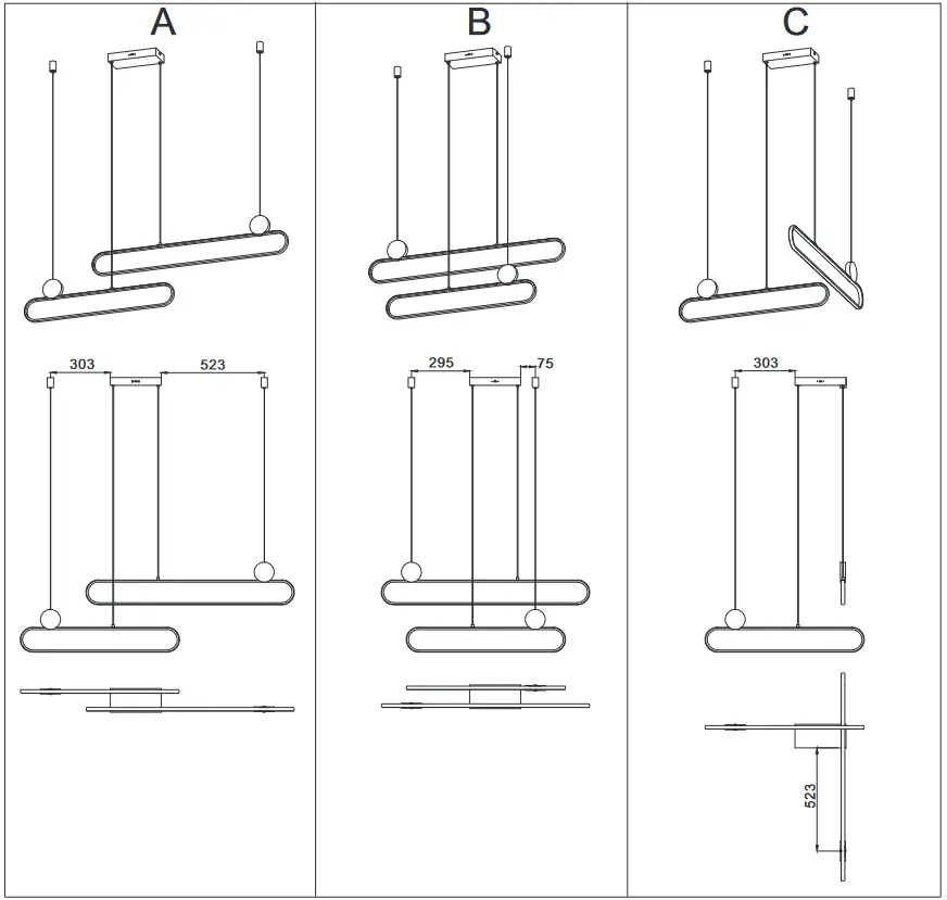 TRIO 342710205 Grant Pendant Light Brushed Aluminium - fig 3