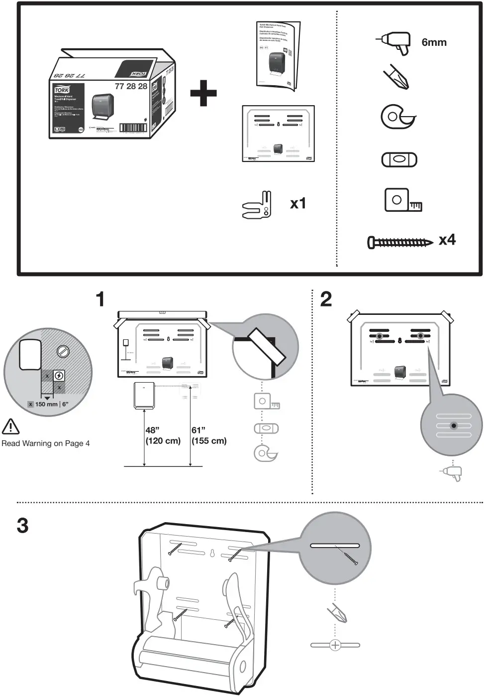 TORK 772720 Mechanical Hand Towel Roll Dispenser - Description 1