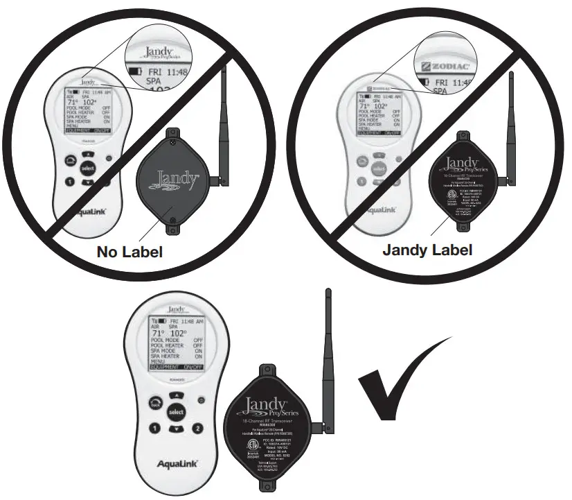 Jandy 400120, AQWHR18 AquaLink Wireless Handheld Remote - Handheld Remote