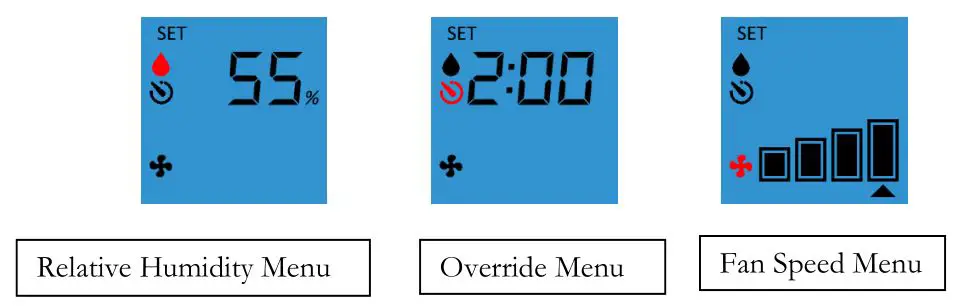 HUMIDEX HCS Wall Control - Entering the Main Menu