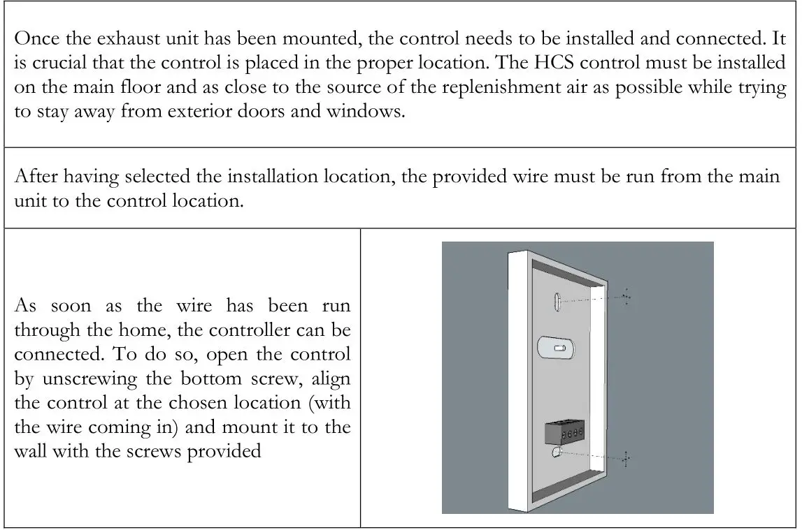 HUMIDEX HCS Wall Control - Wiring and Attaching the Control