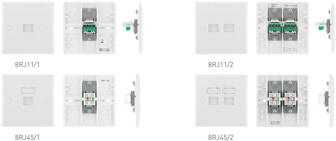 BRITISH GENERAL 8RJ11 1 Data Outlets - Product Images