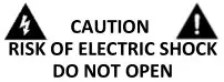 Caution - Risk of electric shock - do not open icon 1022