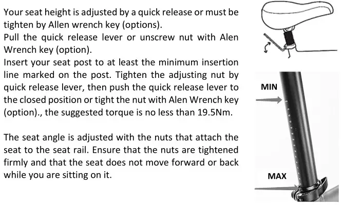 MS ENERGY eBike c500 Electric Bike - Adjust the Saddle